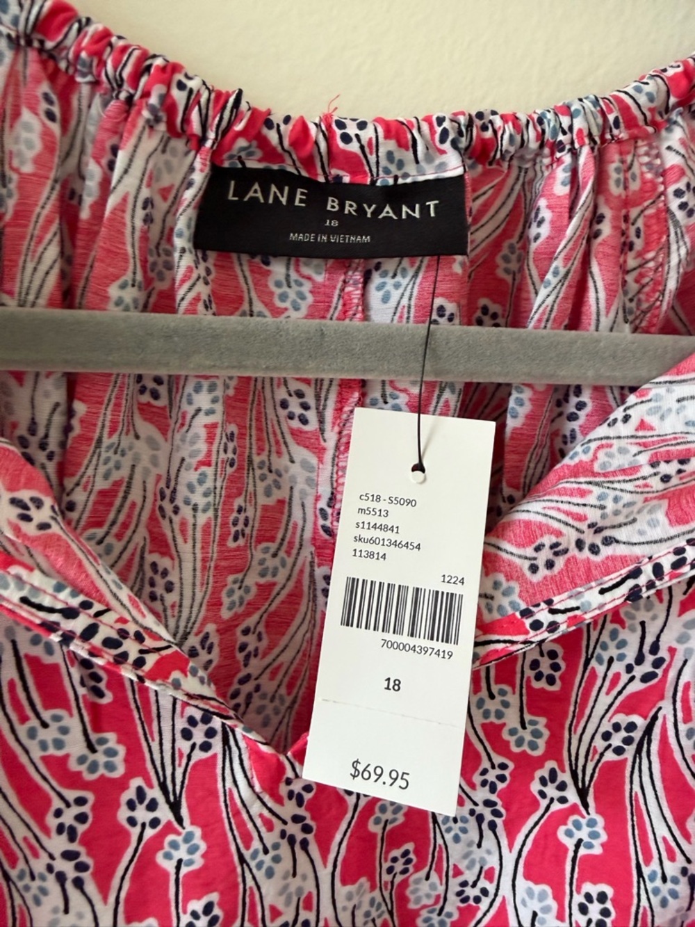 Lane Bryant floral tie neck blouse - Picture 4 of 6